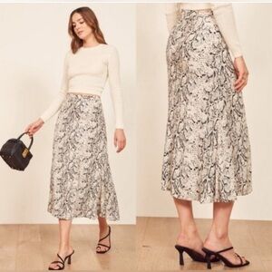 Reformation Bea Skirt snake skin
